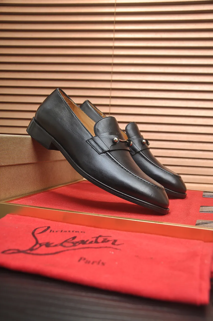 Men's shoes 💰620💶 [Chrstian Loubotin] Red-soled shoes 💋Original mold opening, the highest version on the market, purely handmade ➕Imported cowhide uppers, first-layer water-dyed cowhide lining! Original EU high-gloss outsole. 38 to 45 (45 customized)